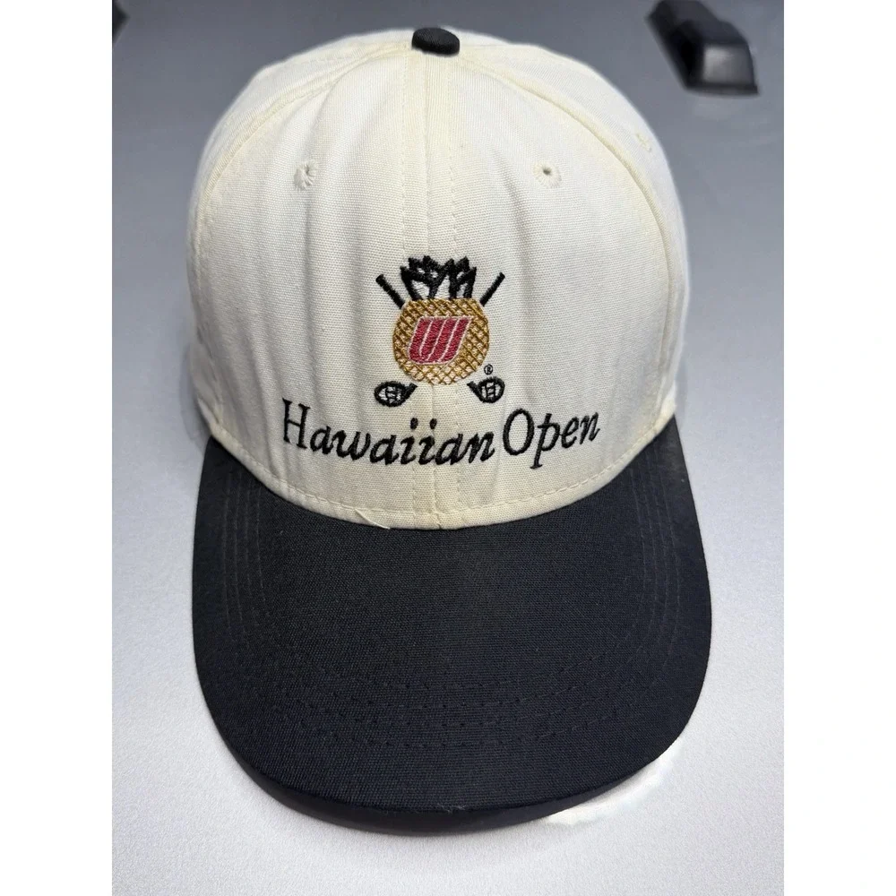 90s United Airlines Hawaiian Open Hat PGA Golf Logo Leather Strap  Pineapple